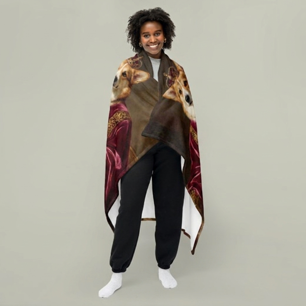 Custom Pet Portrait Blanket